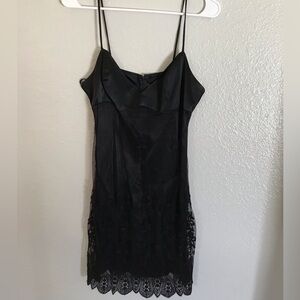 Georgette vintage sleeveless black dress size large
